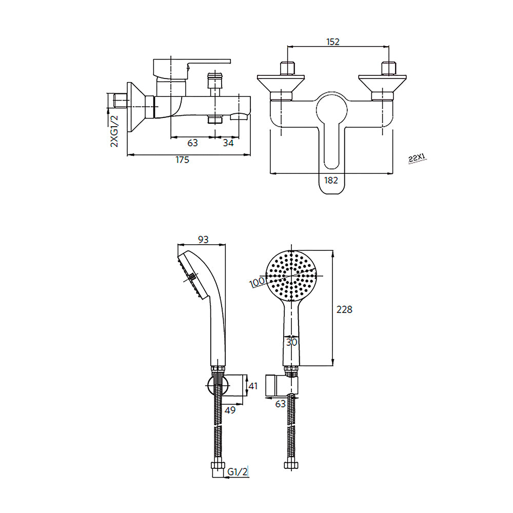 Monomando Tina Ducha Arona Cobre Láscar