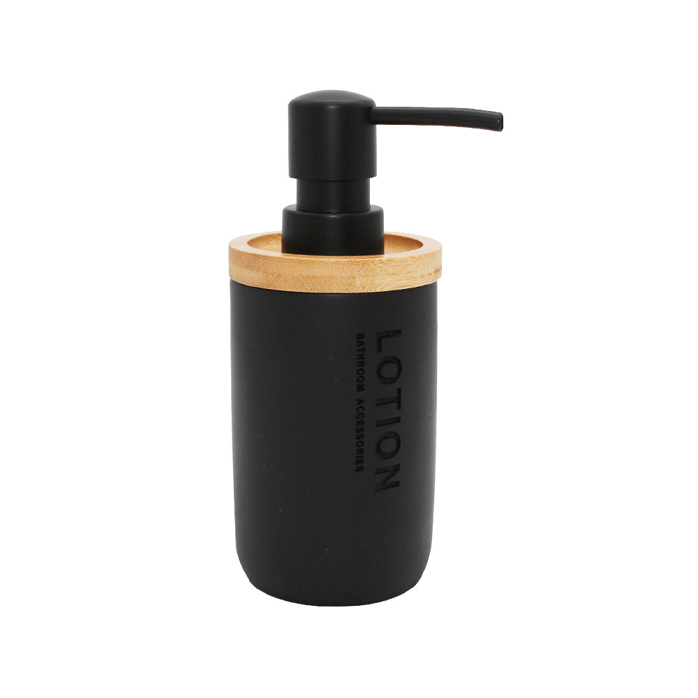 Kit Accesorios Baño Resina 4 piezas Negro/Bamboo