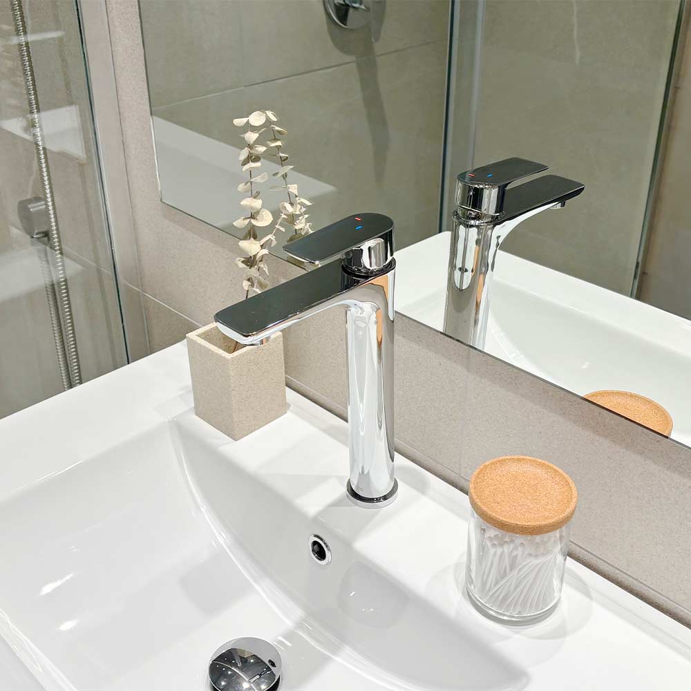 Monomando Lavamanos Alto High Bruna Cromo