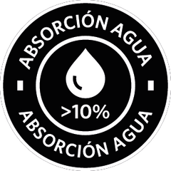 Absorción agua mayor 10%